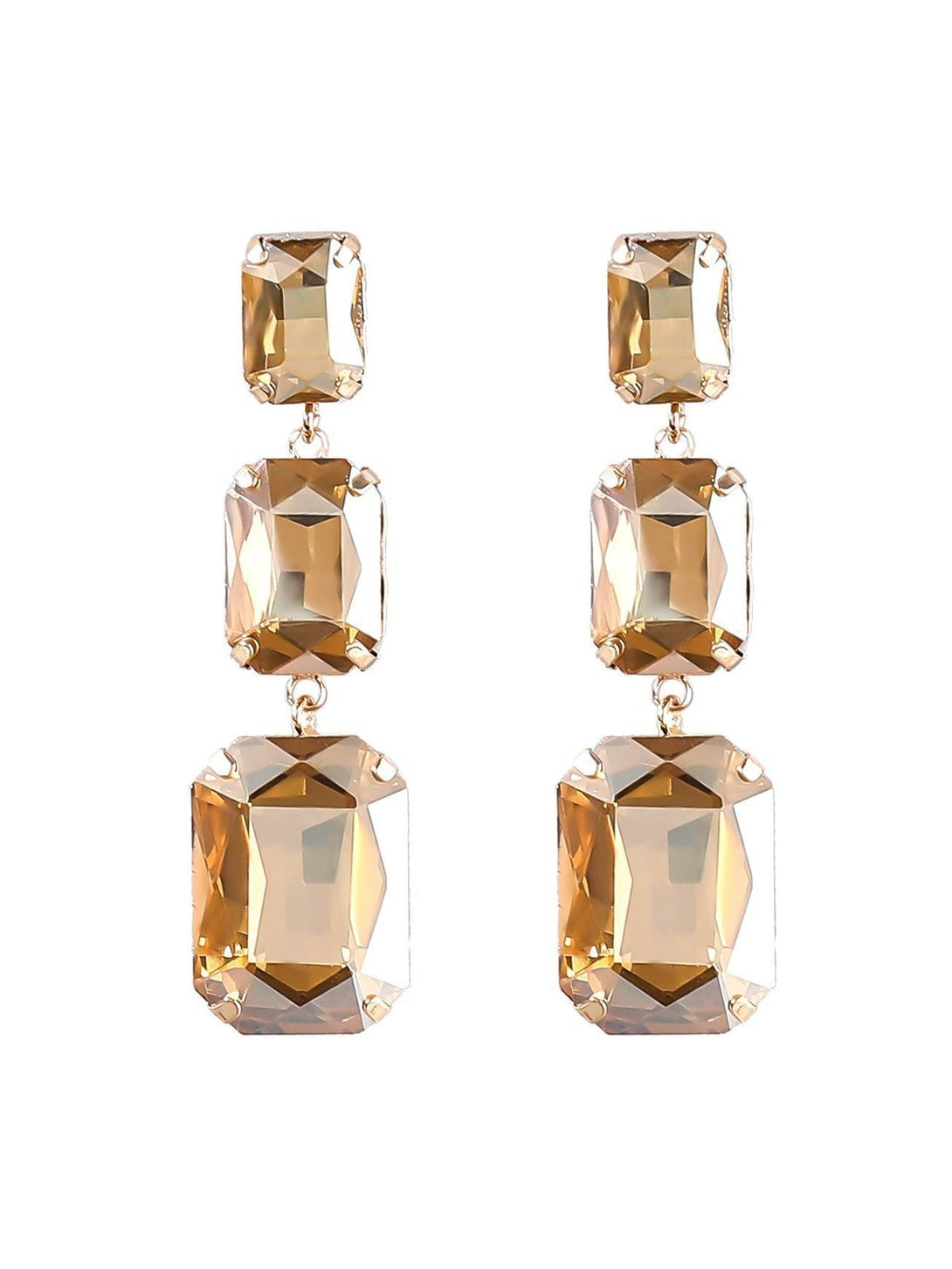 Alcott Crystal Gem Drap Earrings - Mew Mews