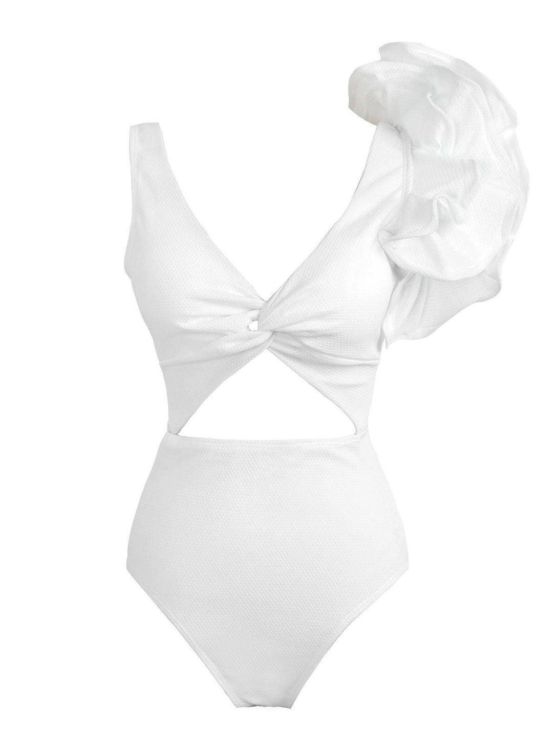 Heather Ruffle Cutout One Piece Swimsuit - Mew Mews Fashion