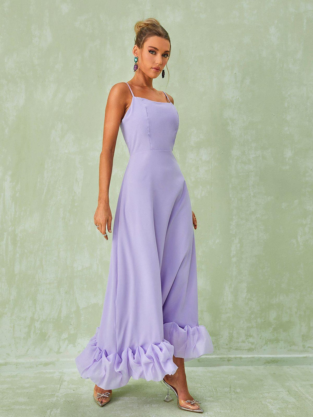 Ilsa Spaghetti Maxi Dress In Violet - Mew Mews