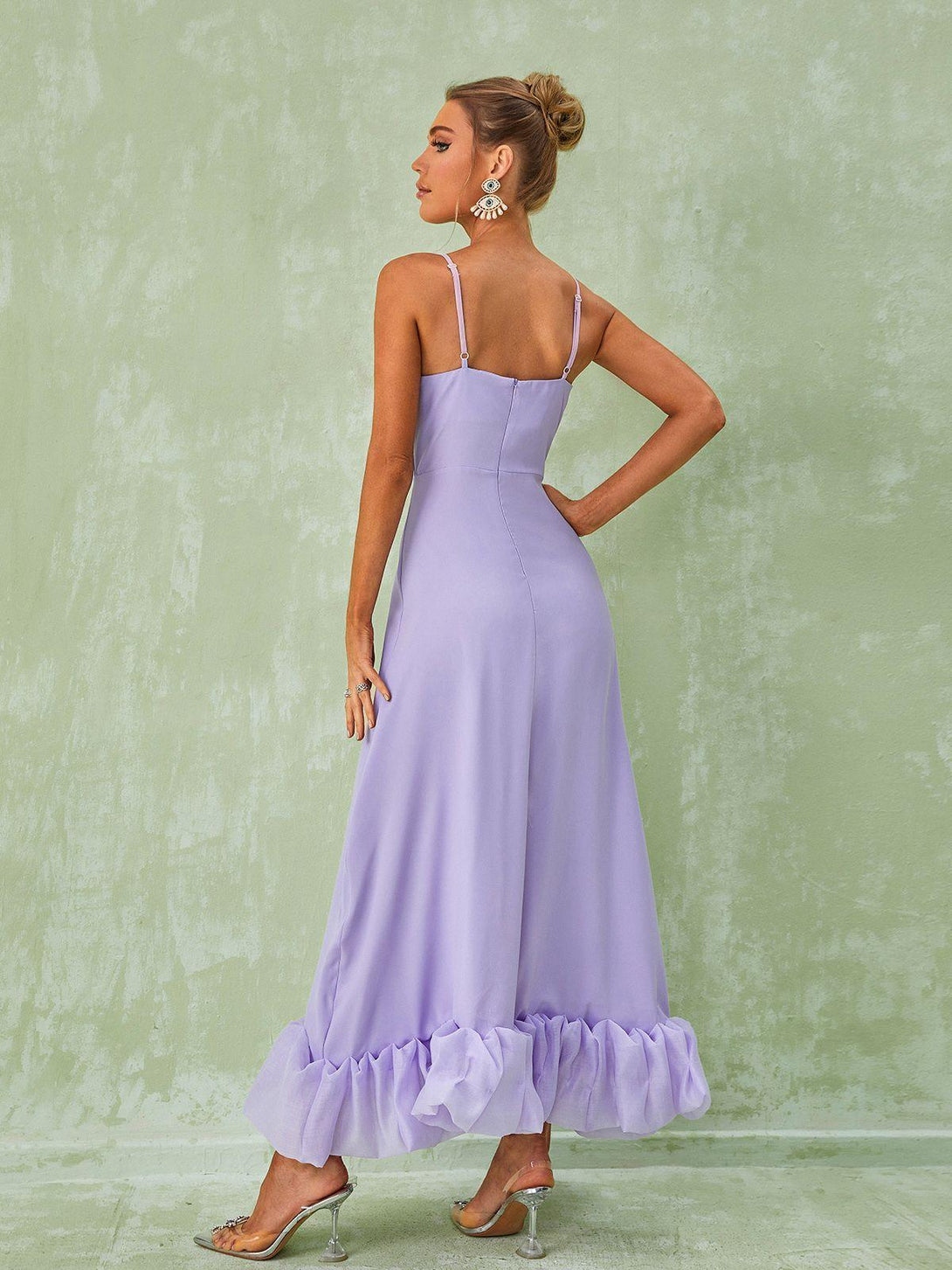 Ilsa Spaghetti Maxi Dress In Violet - Mew Mews