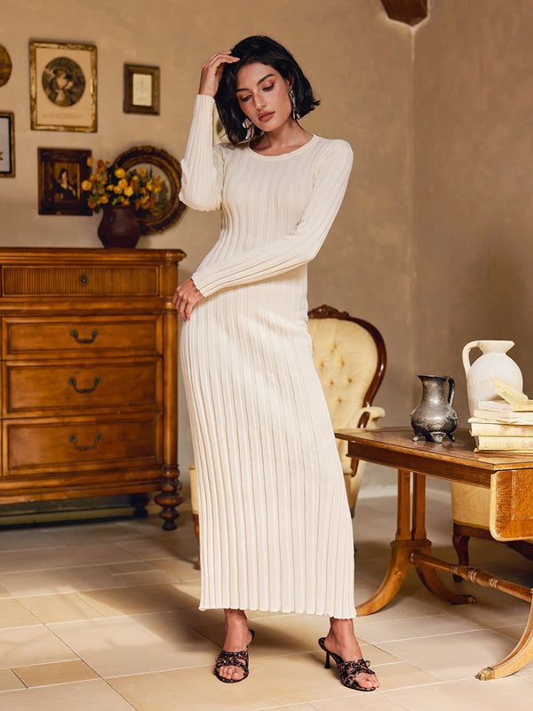 Pamelia Round Neck Knitted Maxi Dress