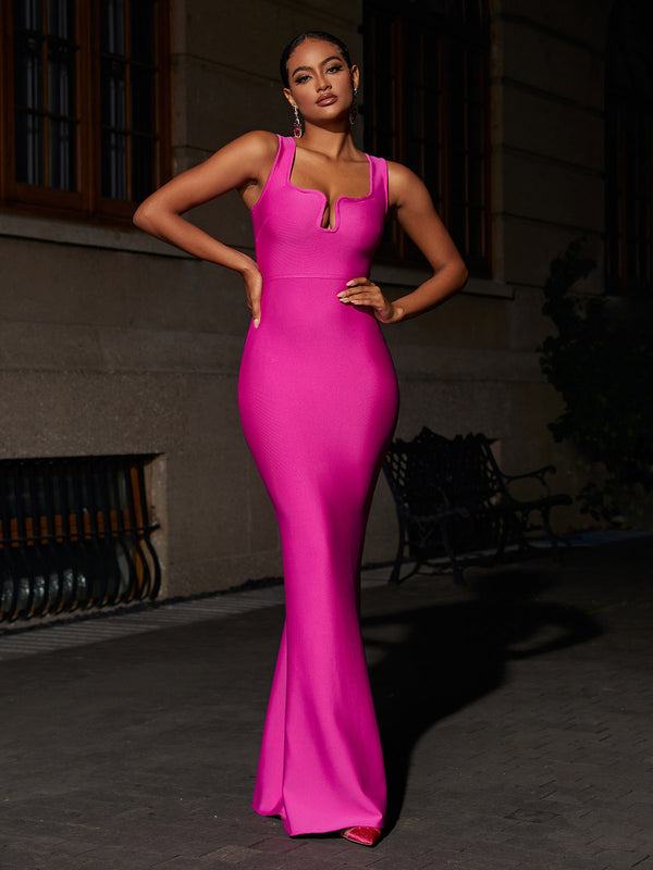 Sadira Bandage Maxi Dress In Hot Pink