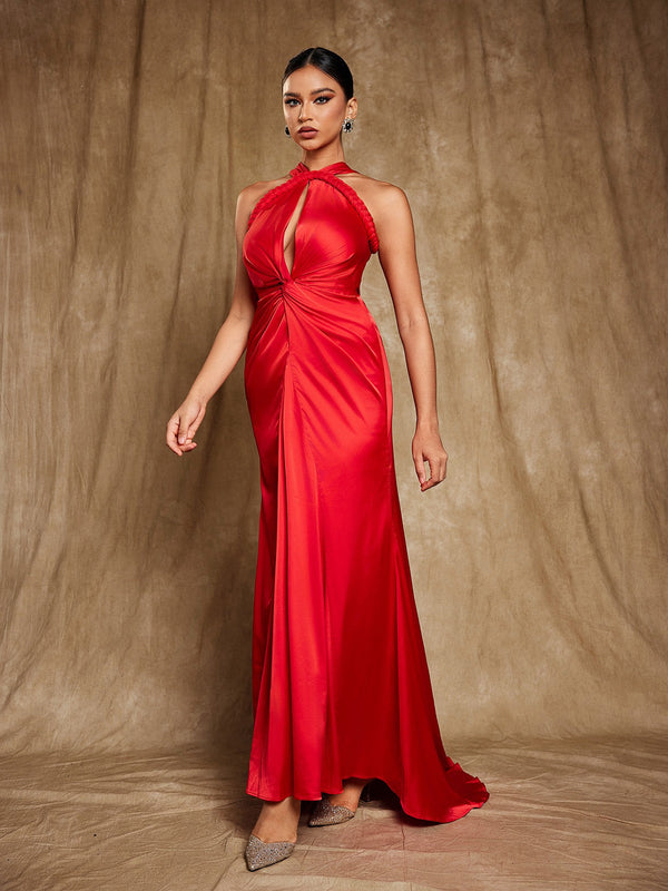 Samson Halterneck Satin Maxi Dress