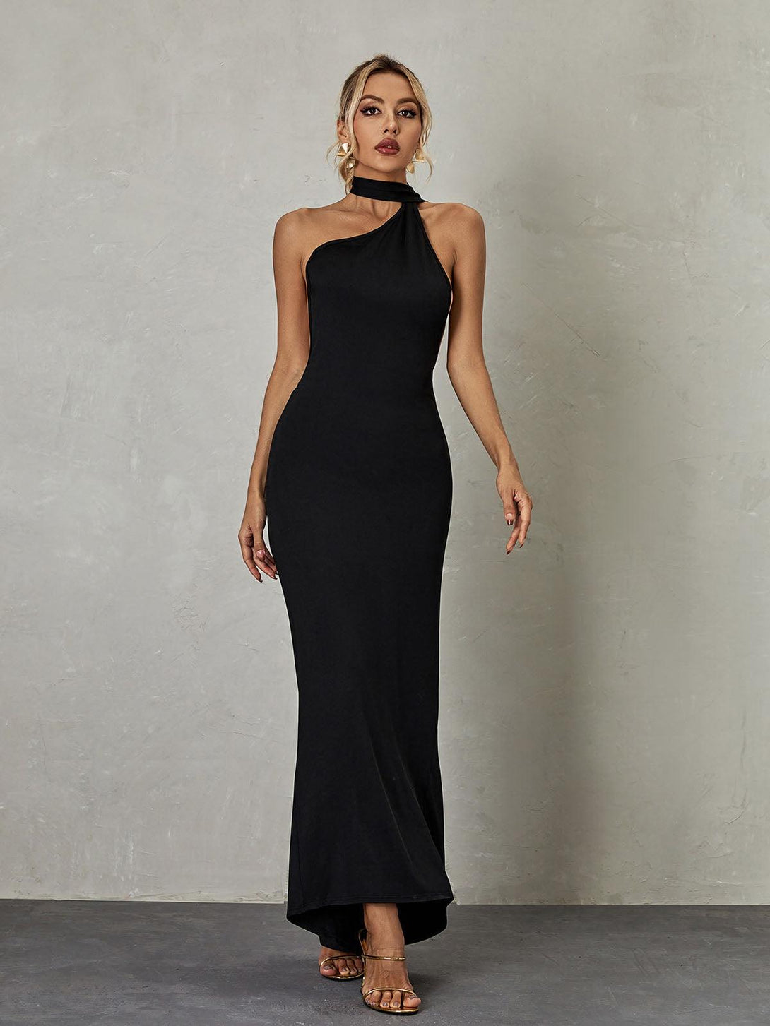 Toula Backless Maxi Dress In Black - Mew Mews