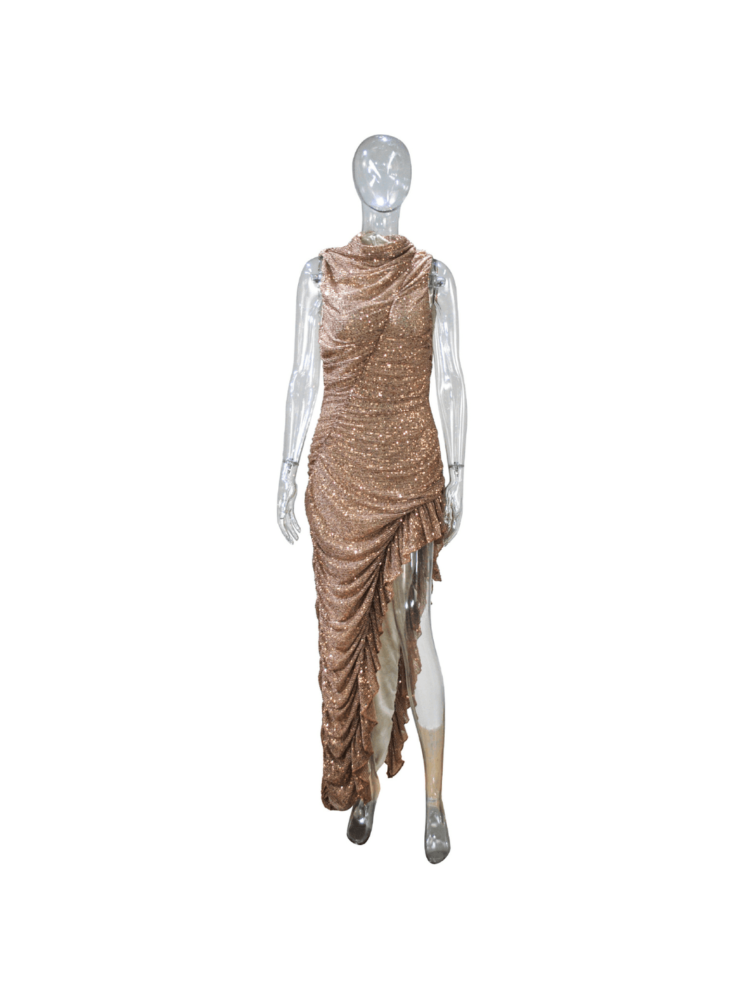 Yusuf Sleeveless Asymmetric Sequin Dress - Mew Mews