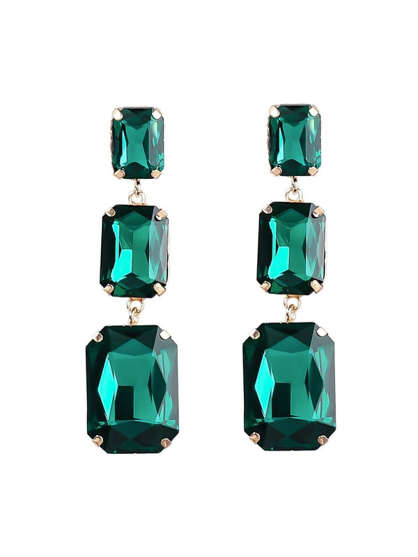 Alcott Crystal Gem Drap Earrings - Mew Mews Fashion