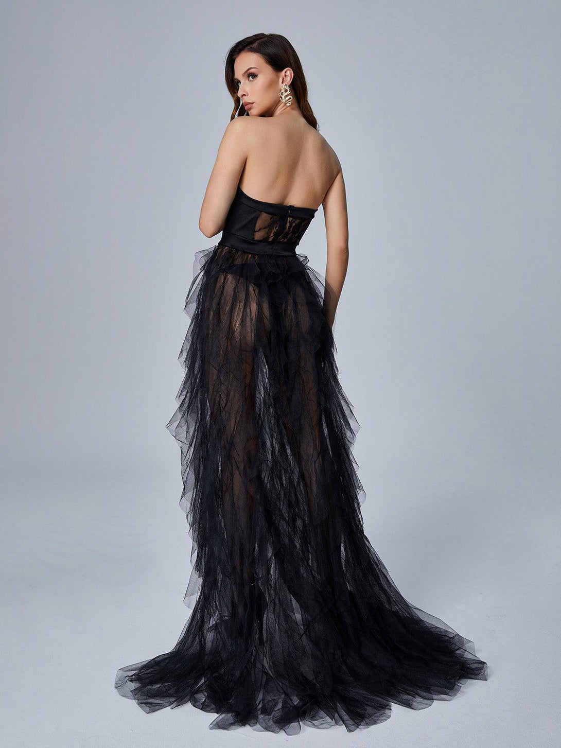 Dorothy Tulle Maxi Dress In Black - Mew Mews Fashion