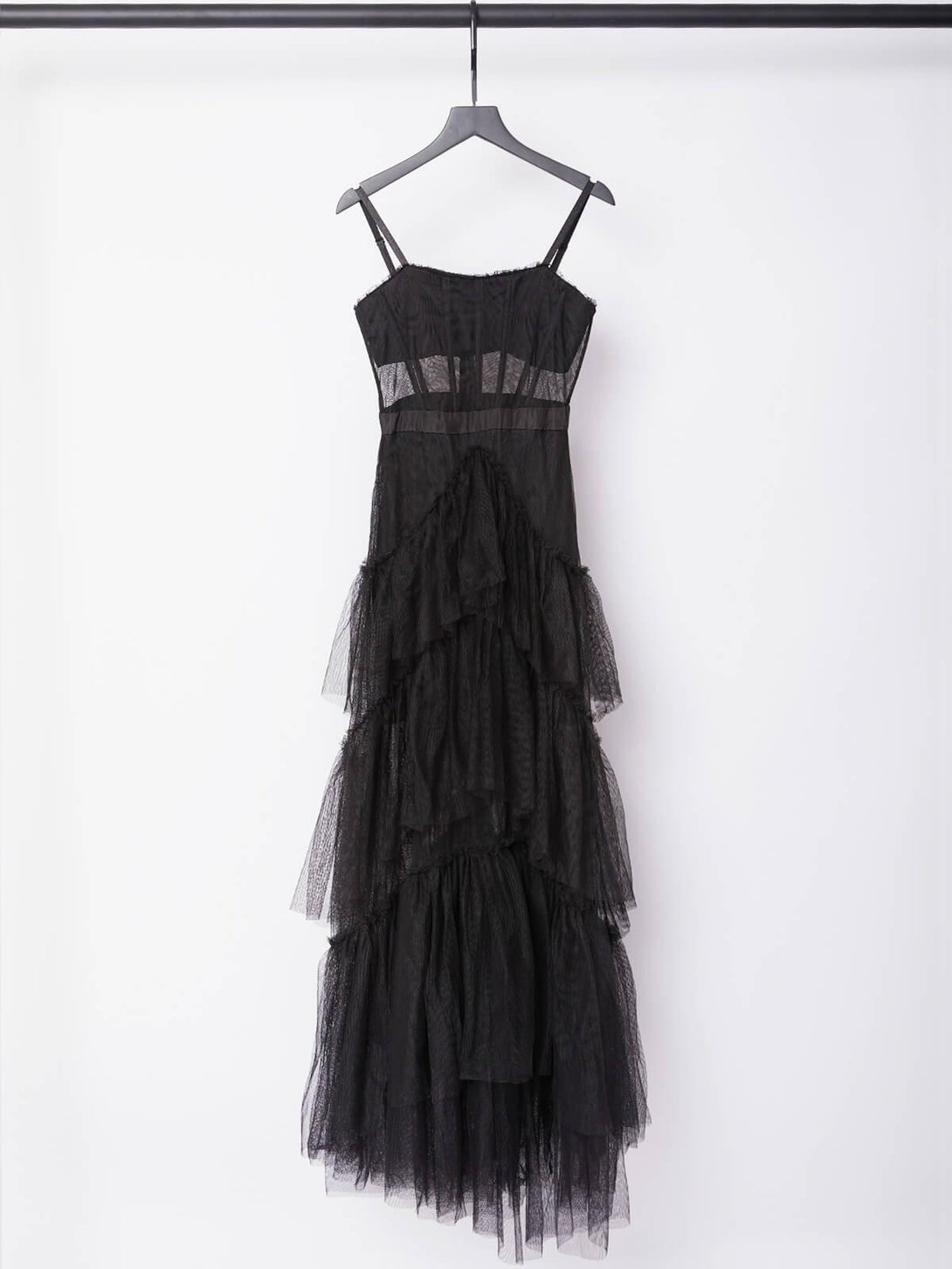 Inaya Mesh Maxi Dress In Black - Mew Mews Fashion