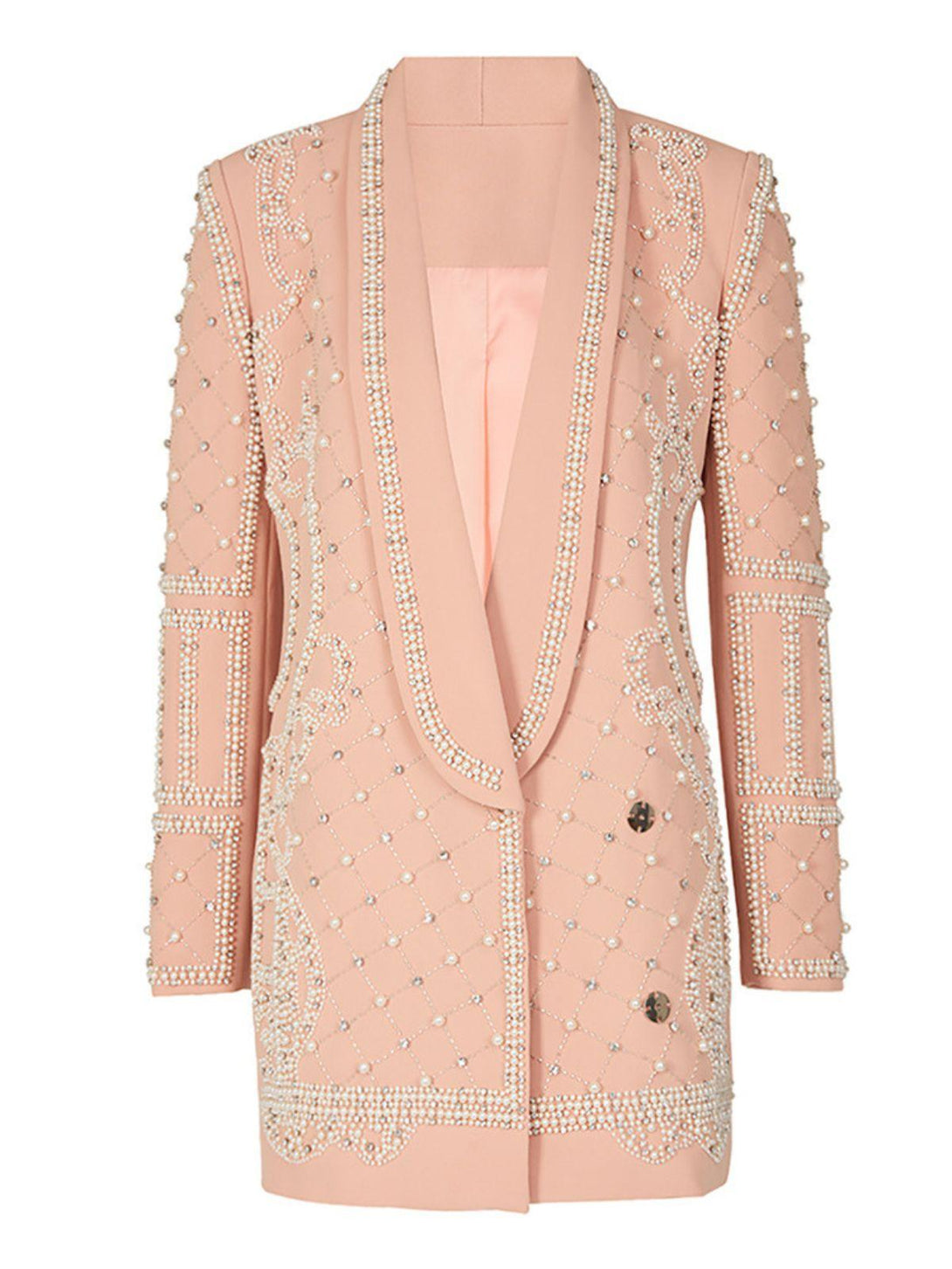 Minahil Pearl Embellished Blazer - Mew Mews Fashion